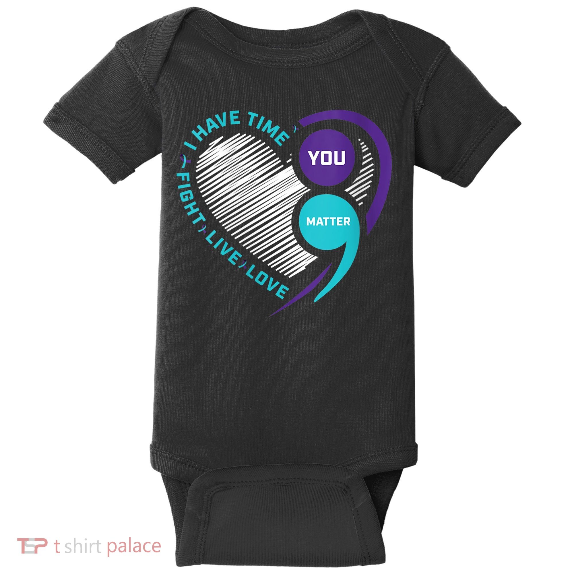 Suicide Awareness Prevention Heart Semi Colon You Matter Baby Bodysuit