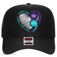 Suicide Awareness Prevention Heart Semi Colon You Matter Hat thumb 0