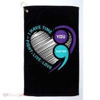 Suicide Awareness Prevention Heart Semi Colon You Matter Golf Towel thumb 0