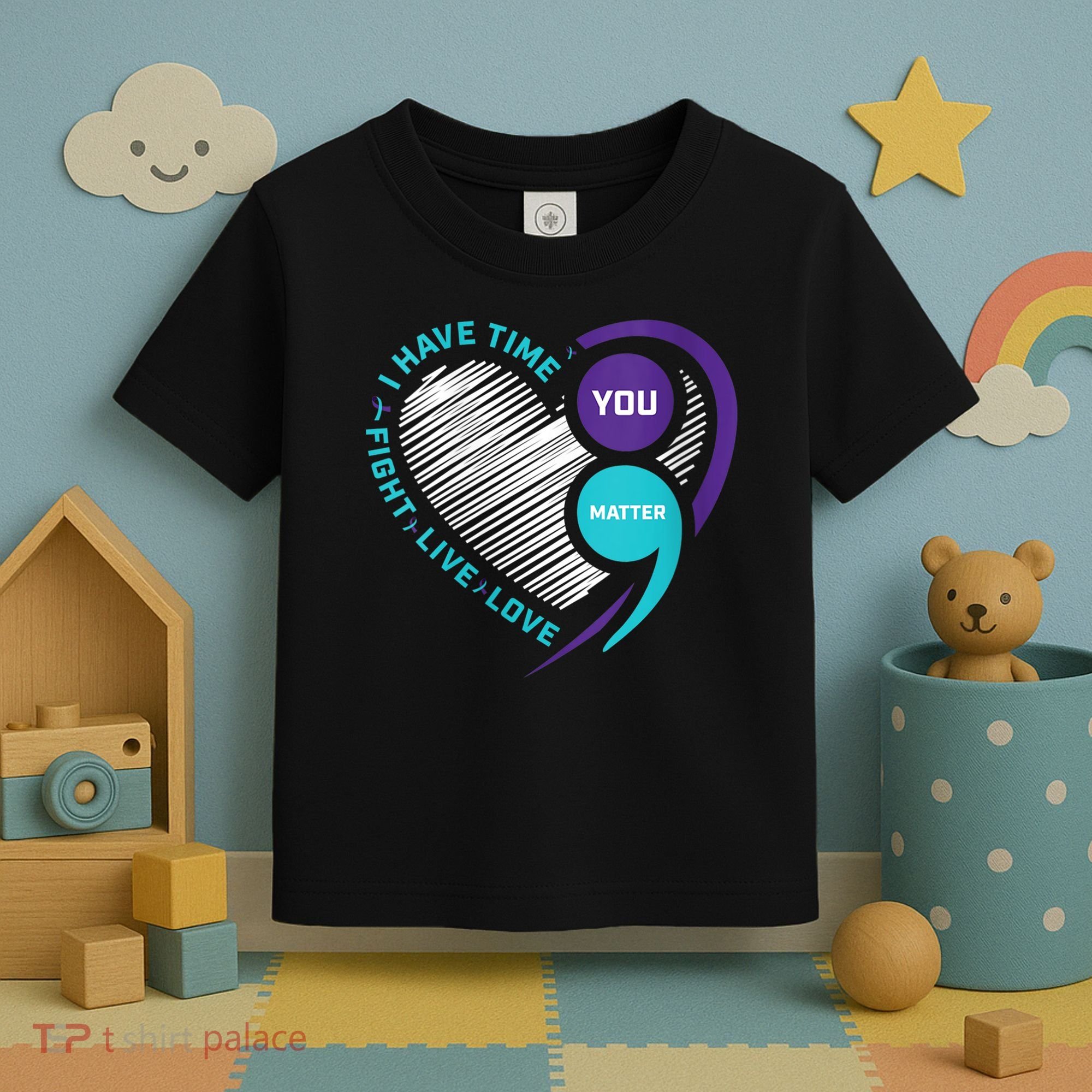 Suicide Awareness Prevention Heart Semi Colon You Matter Toddler T-Shirt
