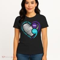 Suicide Awareness Prevention Heart Semi Colon You Matter Women's T-Shirt thumb 4