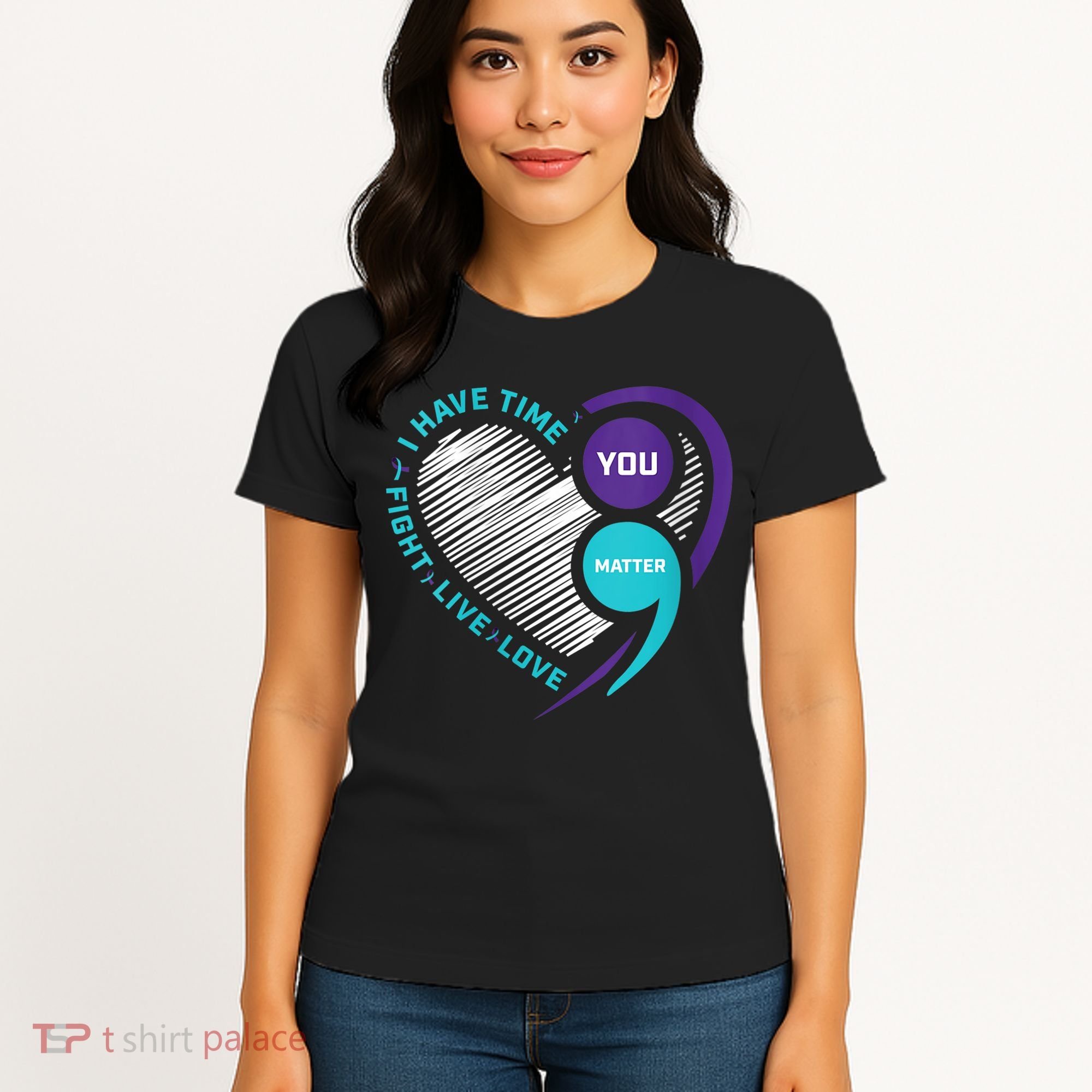 Suicide Awareness Prevention Heart Semi Colon You Matter Women's T-Shirt