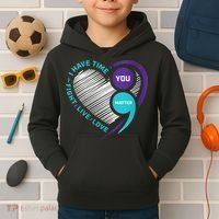 Suicide Awareness Prevention Heart Semi Colon You Matter Kids Hoodie thumb 2