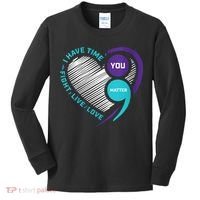 Suicide Awareness Prevention Heart Semi Colon You Matter Kids Long Sleeve Shirt thumb 0