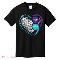 Suicide Awareness Prevention Heart Semi Colon You Matter Kids T-Shirt thumb 0