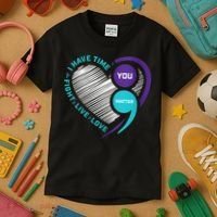 Suicide Awareness Prevention Heart Semi Colon You Matter Kids T-Shirt thumb 3