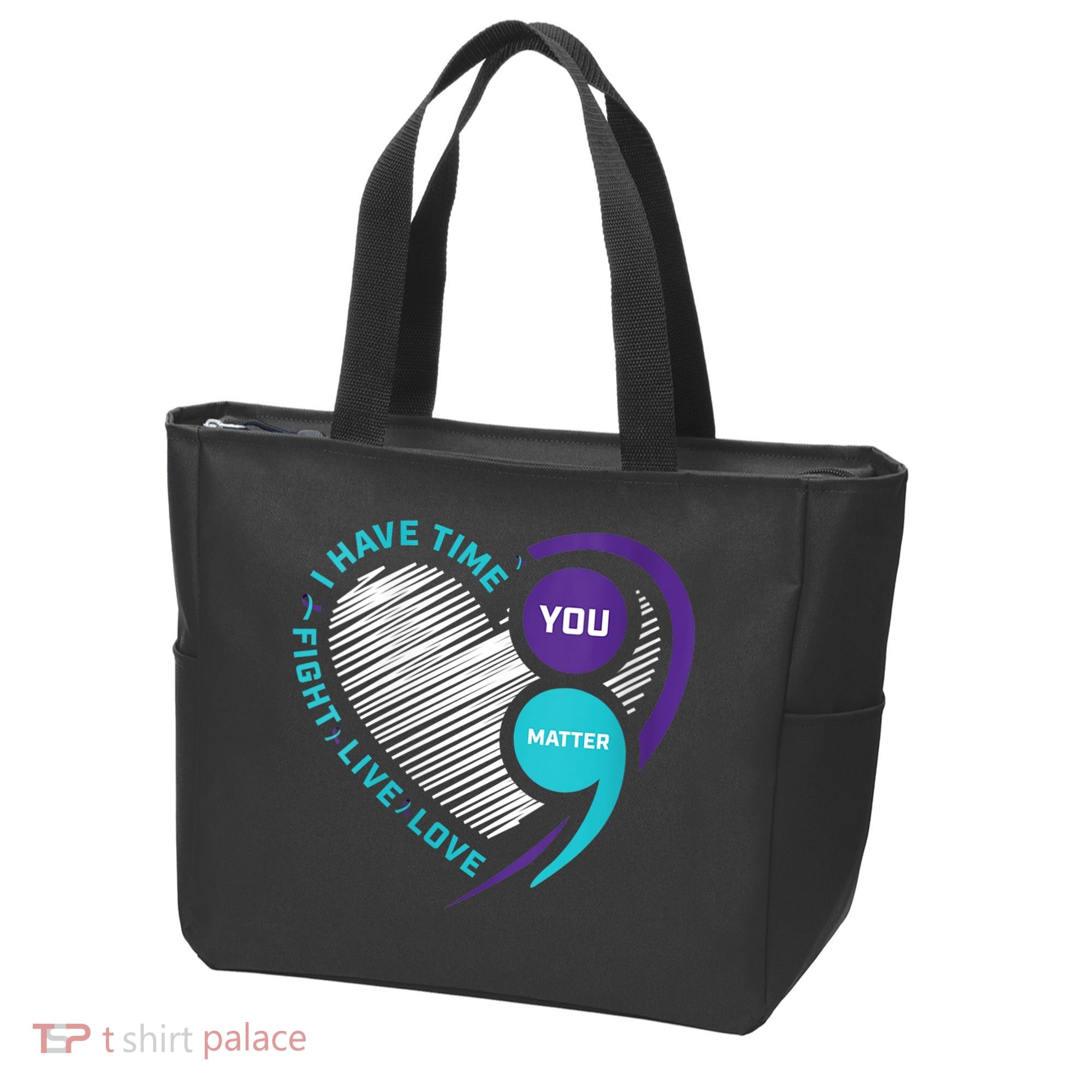 Suicide Awareness Prevention Heart Semi Colon You Matter Tote Bag