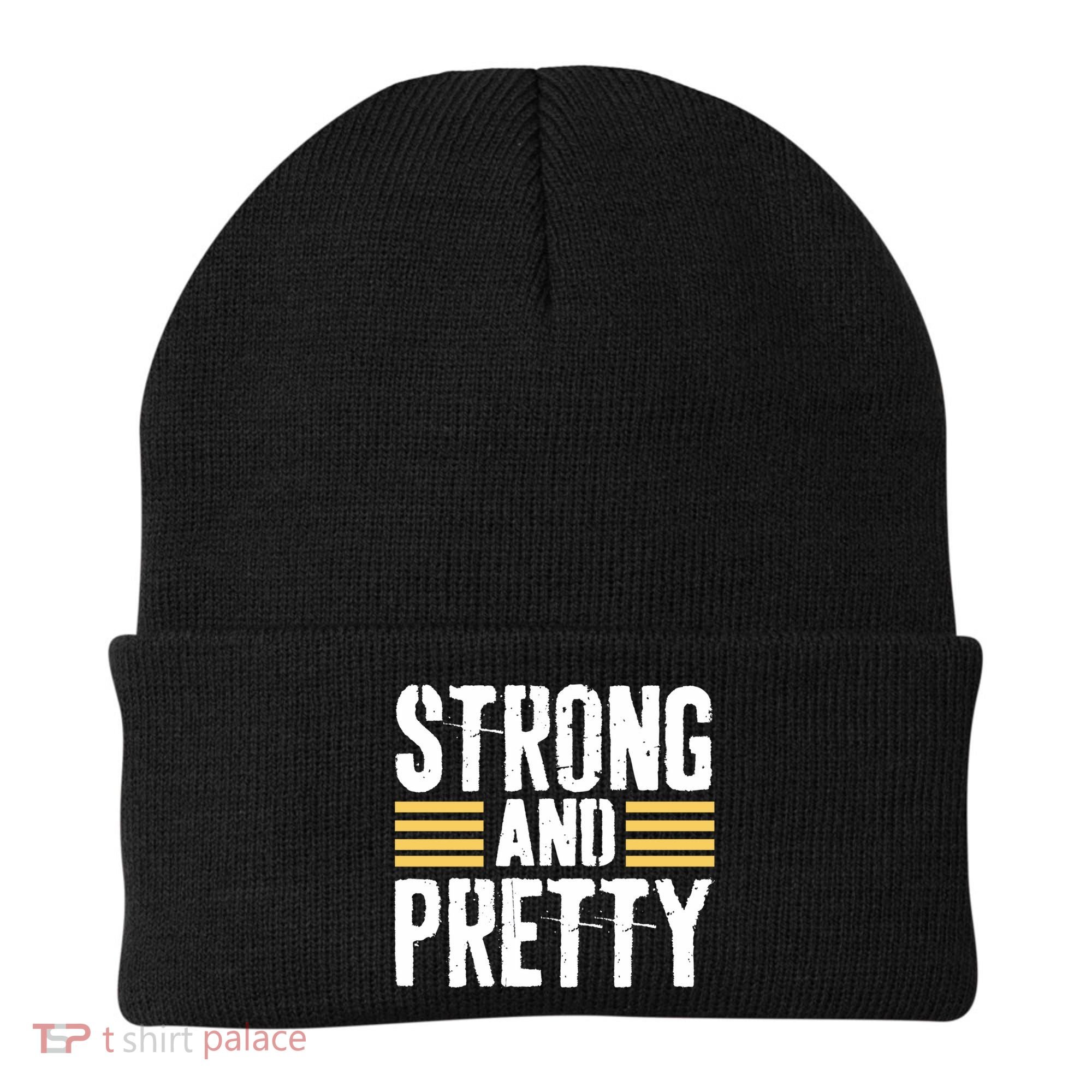 Strong And Pretty Funny Fitness Gym Gift Beanie