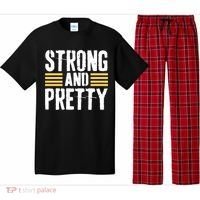 Strong And Pretty Funny Fitness Gym Gift Pajama Set thumb 0