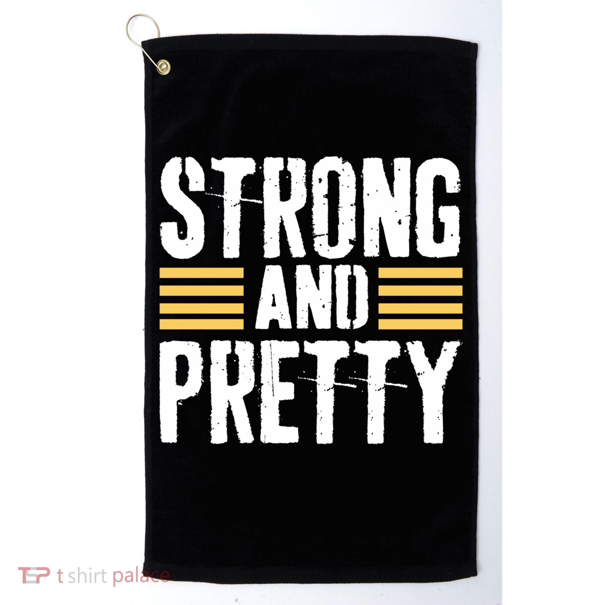 Strong And Pretty Funny Fitness Gym Gift Golf Towel
