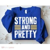Strong And Pretty Funny Fitness Gym Gift Sweatshirt thumb 2