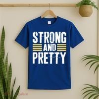 Strong And Pretty Funny Fitness Gym Gift T-Shirt thumb 2