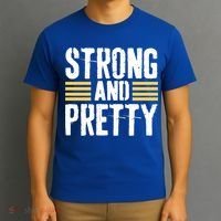 Strong And Pretty Funny Fitness Gym Gift T-Shirt thumb 3