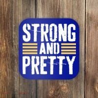 Strong And Pretty Funny Fitness Gym Gift Coaster thumb 0