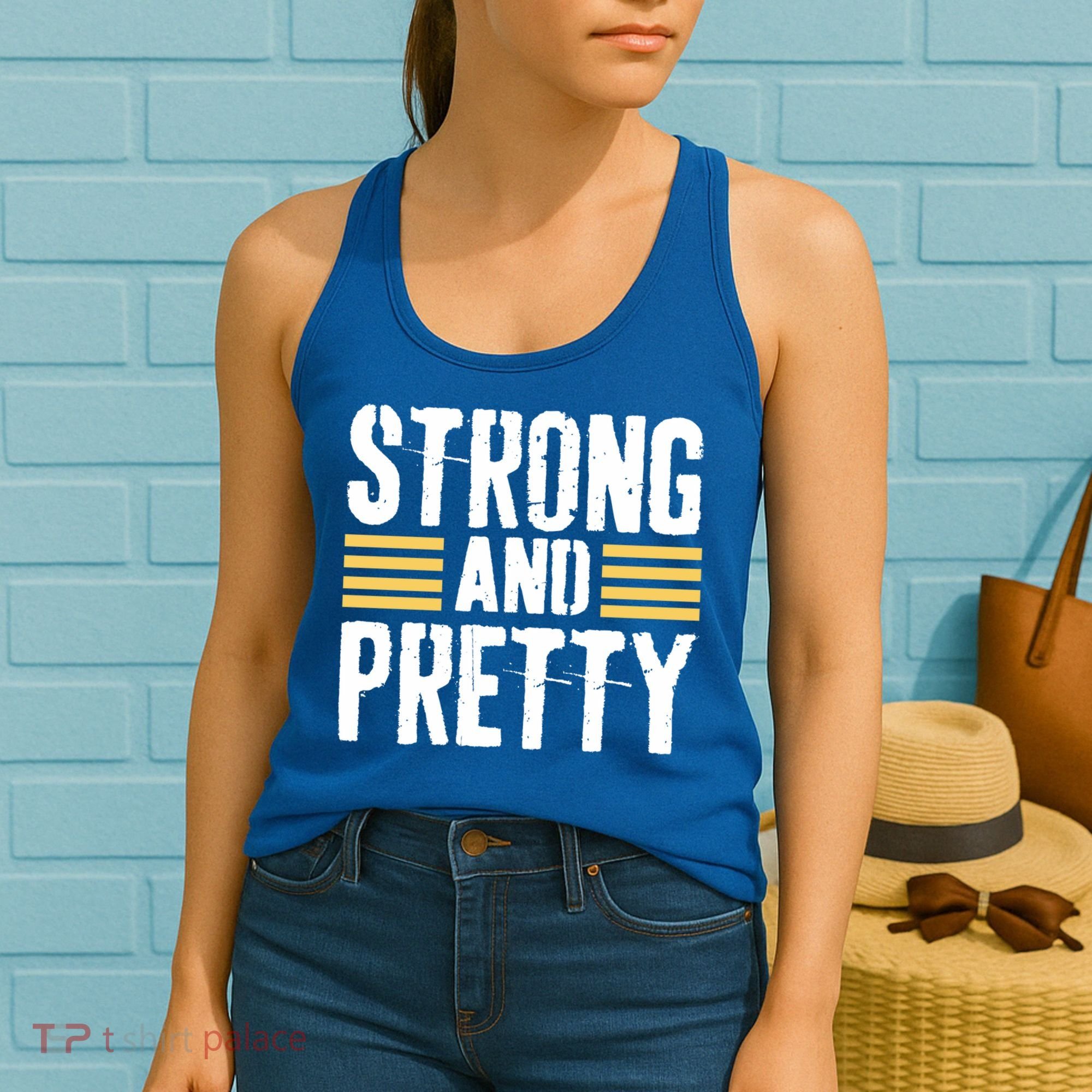 Strong And Pretty Funny Fitness Gym Gift Women's Tank Top