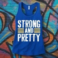 Strong And Pretty Funny Fitness Gym Gift Women's Tank Top thumb 3
