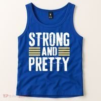 Strong And Pretty Funny Fitness Gym Gift Tank Top thumb 2