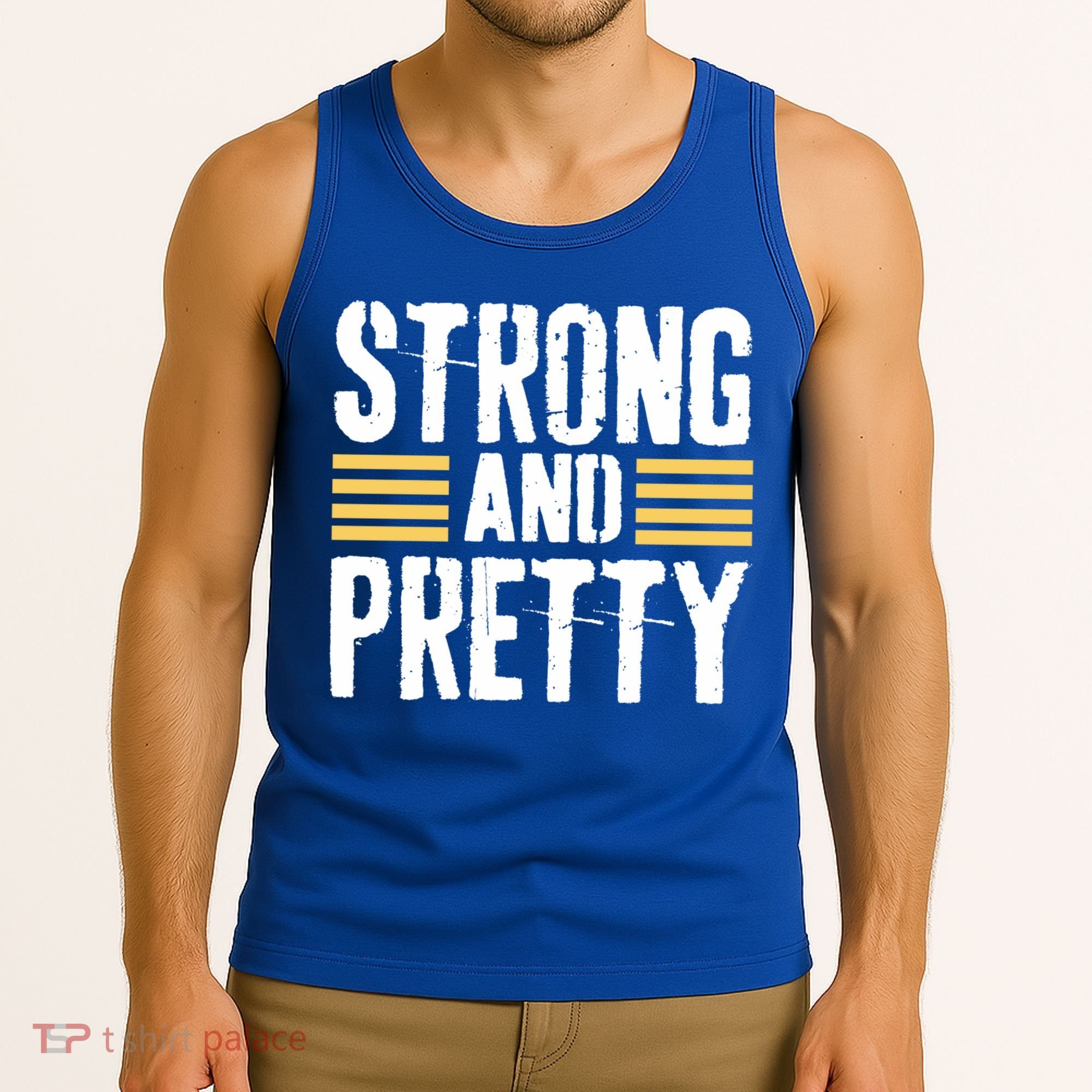 Strong And Pretty Funny Fitness Gym Gift Tank Top