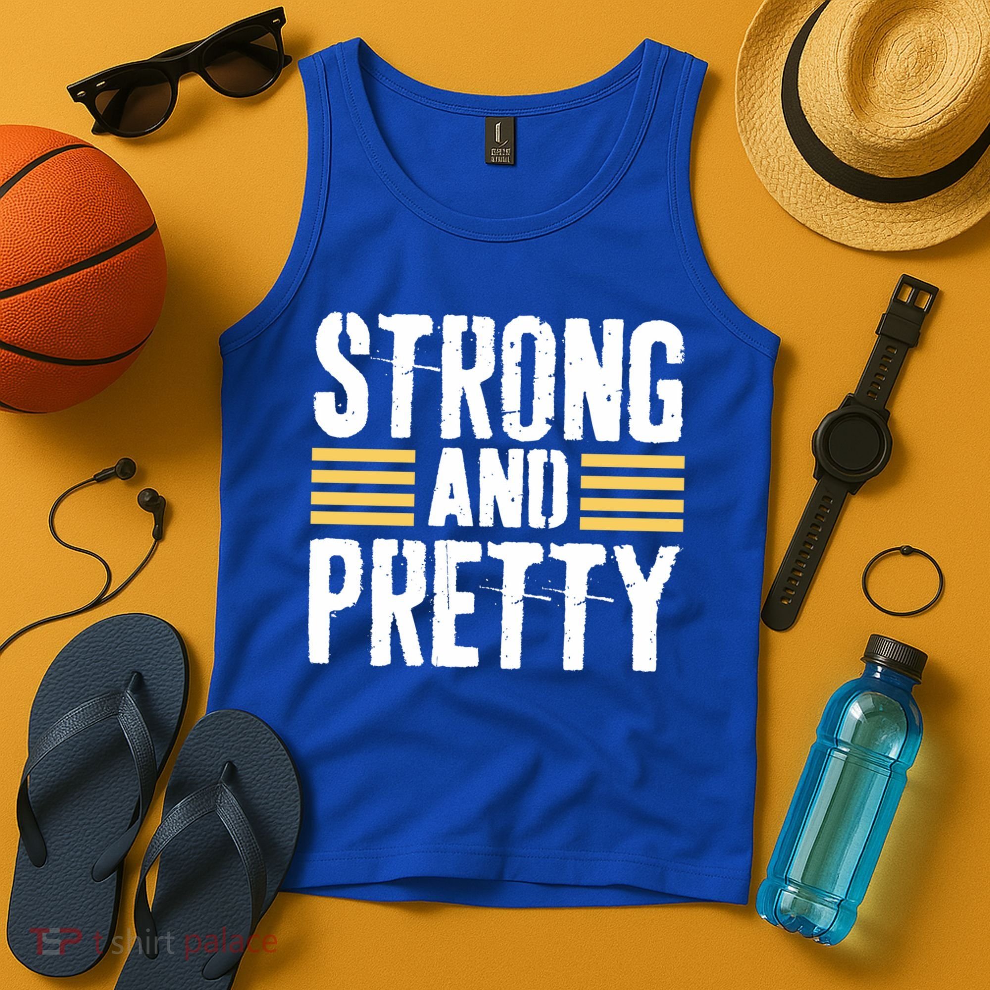 Strong And Pretty Funny Fitness Gym Gift Tank Top