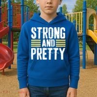 Strong And Pretty Funny Fitness Gym Gift Kids Hoodie thumb 2