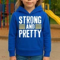 Strong And Pretty Funny Fitness Gym Gift Kids Hoodie thumb 3