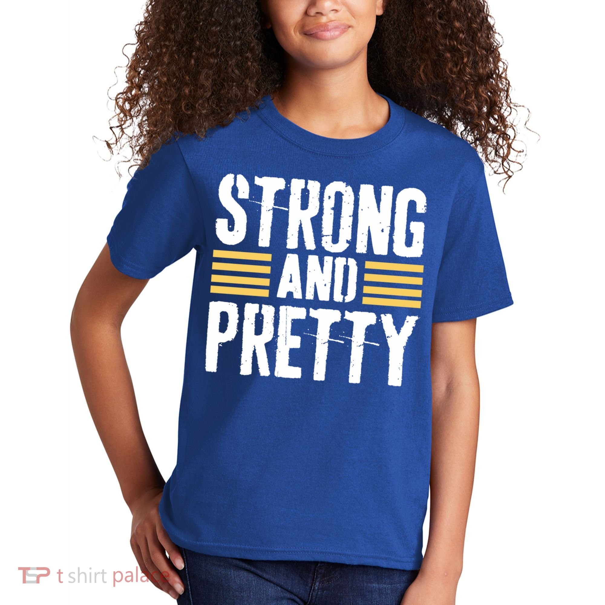 Strong And Pretty Funny Fitness Gym Gift Kids T-Shirt