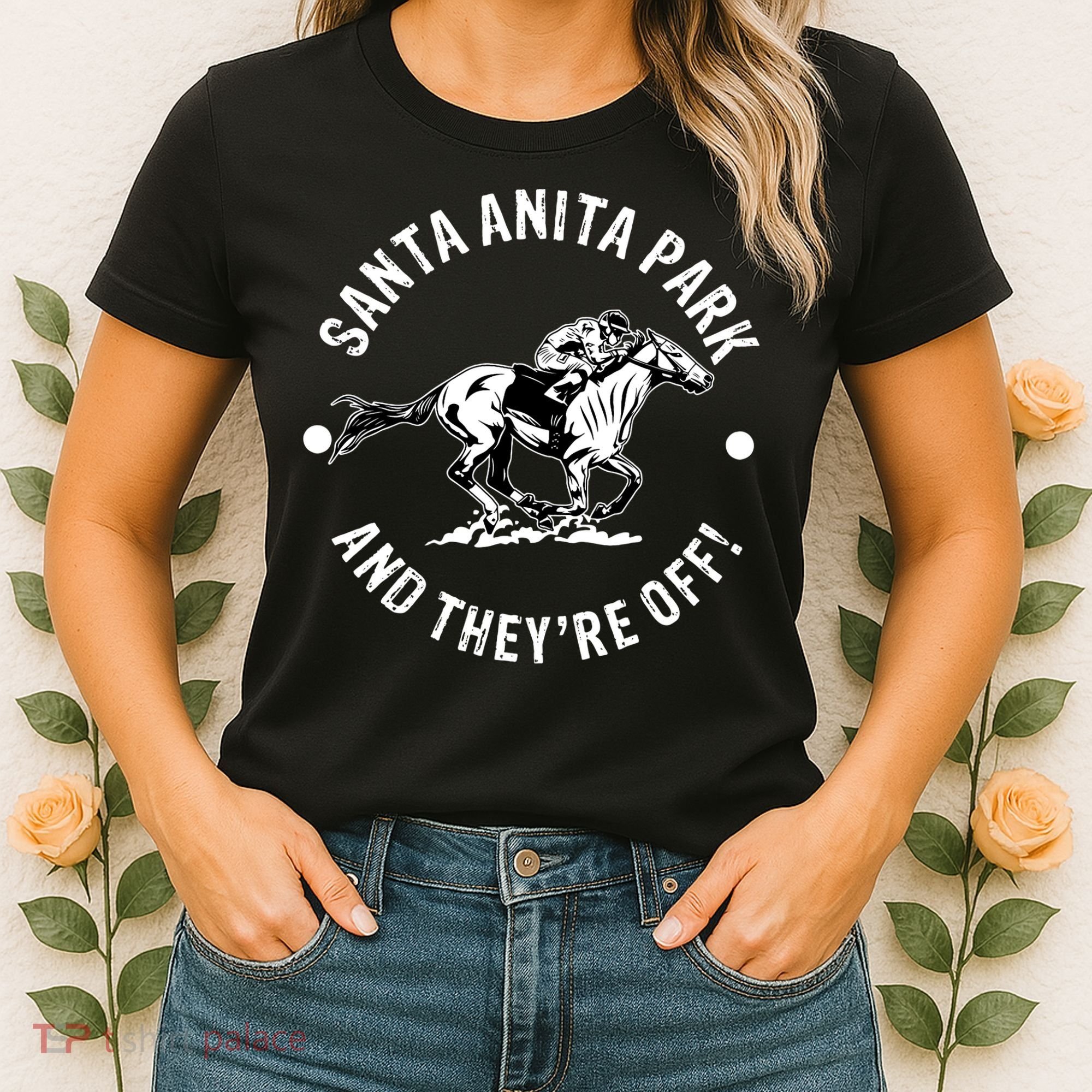 Santa Anita Park Racetrack Horse Racing Equestrian Women's T-Shirt