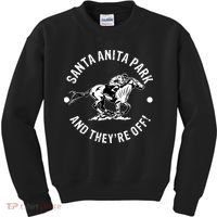 Santa Anita Park Racetrack Horse Racing Equestrian Kids Sweatshirt thumb 0