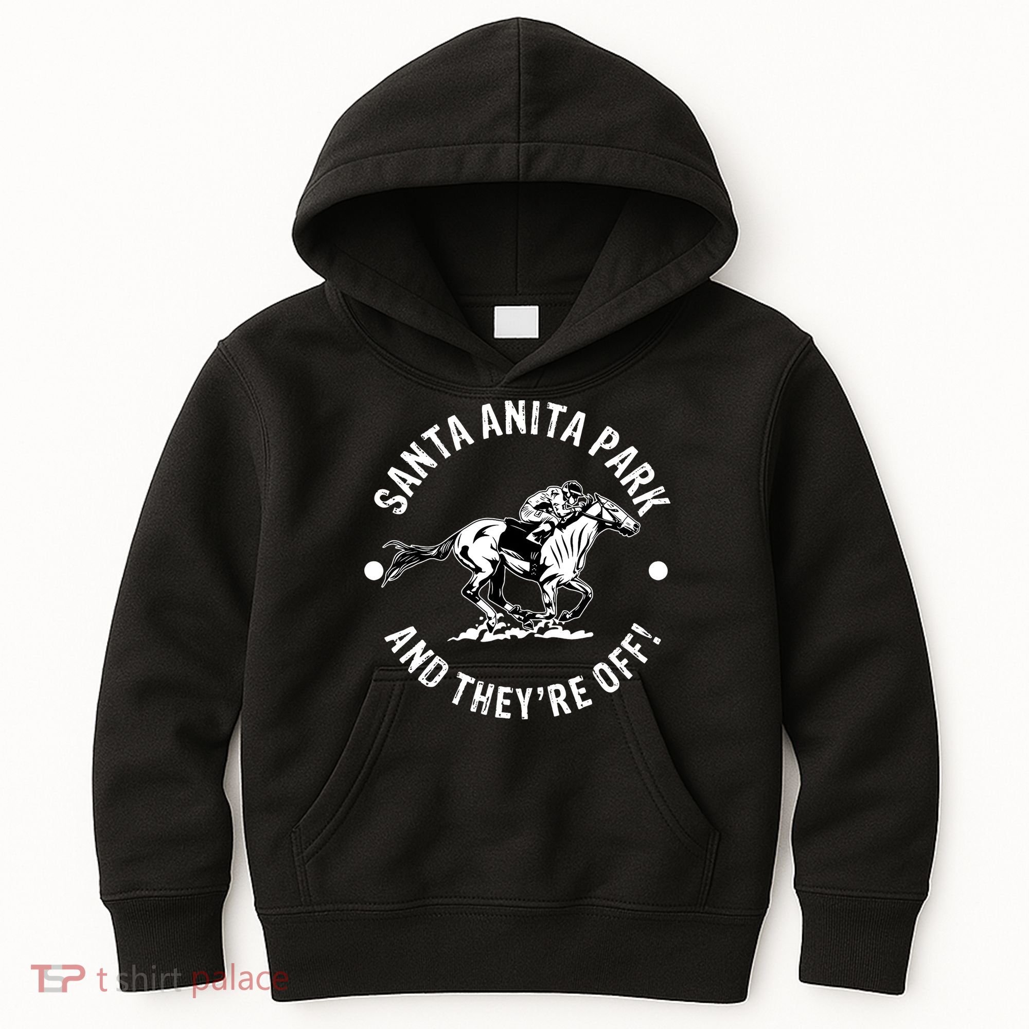 Santa Anita Park Racetrack Horse Racing Equestrian Kids Hoodie