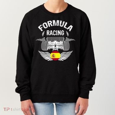 Spanish Auto Race Spain Flag Formula Racing Car Blueprint Gift Women's Sweatshirt