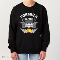 Spanish Auto Race Spain Flag Formula Racing Car Blueprint Gift Women's Sweatshirt thumb 0