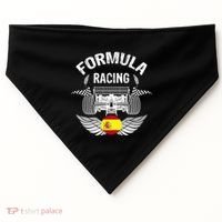 Spanish Auto Race Spain Flag Formula Racing Car Blueprint Gift USA-Made Doggie Bandana thumb 0