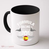 Spanish Auto Race Spain Flag Formula Racing Car Blueprint Gift Coffee Mug thumb 0