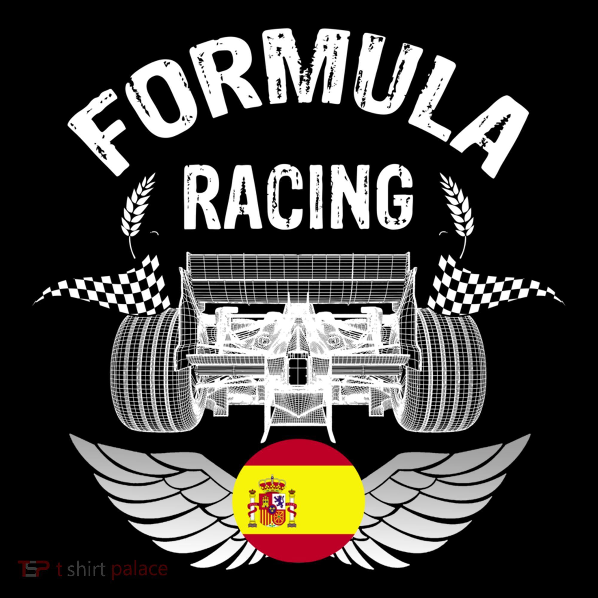Spanish Auto Race Spain Flag Formula Racing Car Blueprint Gift Coffee Mug