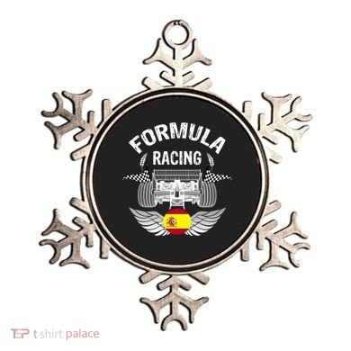 Spanish Auto Race Spain Flag Formula Racing Car Blueprint Gift Ornament