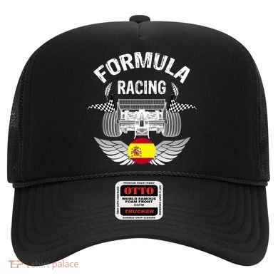 Spanish Auto Race Spain Flag Formula Racing Car Blueprint Gift Hat