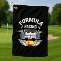 Spanish Auto Race Spain Flag Formula Racing Car Blueprint Gift Golf Towel thumb 1
