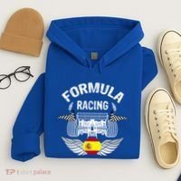 Spanish Auto Race Spain Flag Formula Racing Car Blueprint Gift Hoodie thumb 4