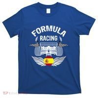 Spanish Auto Race Spain Flag Formula Racing Car Blueprint Gift T-Shirt thumb 0