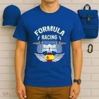 Spanish Auto Race Spain Flag Formula Racing Car Blueprint Gift T-Shirt thumb 6