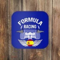 Spanish Auto Race Spain Flag Formula Racing Car Blueprint Gift Coaster thumb 0