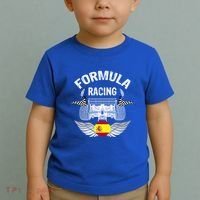 Spanish Auto Race Spain Flag Formula Racing Car Blueprint Gift Toddler T-Shirt thumb 2