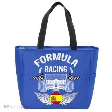 Spanish Auto Race Spain Flag Formula Racing Car Blueprint Gift Tote Bag