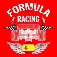 Spanish Auto Race Spain Flag Formula Racing Car Blueprint Gift Santa Hat thumb 1