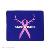 Save A Rack Breast Cancer Awareness Pink Ribbon Deer Antlers Funny Gift Mousepad thumb 0
