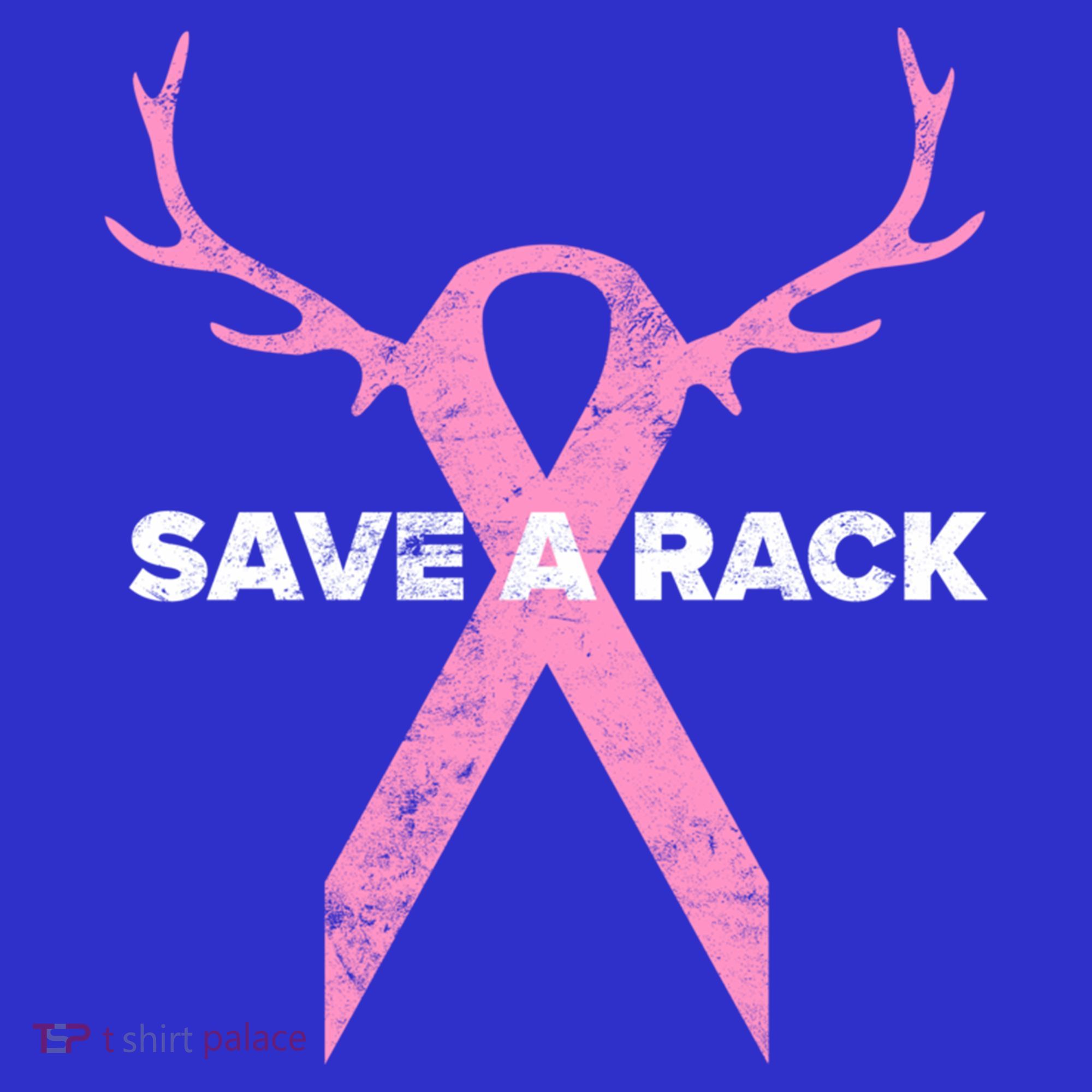 Save A Rack Breast Cancer Awareness Pink Ribbon Deer Antlers Funny Gift Women's Tank Top
