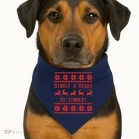 Single And Ready To Jingle USA-Made Doggie Bandana thumb 1