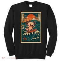 Surfing Axolotl Retro Japanese Kawaii Wave Adventure Ukiyo-e Sweatshirt thumb 0