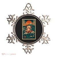 Surfing Axolotl Retro Japanese Kawaii Wave Adventure Ukiyo-e Ornament thumb 0