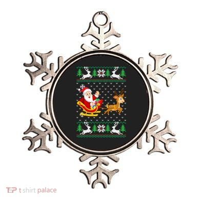 Santa And Reindeer Ugly Christmas Ornament